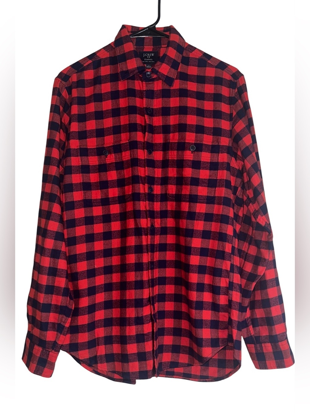 J. Crew Red and Black Buffalo Plaid Flannel Button-Up Shirt Sz S